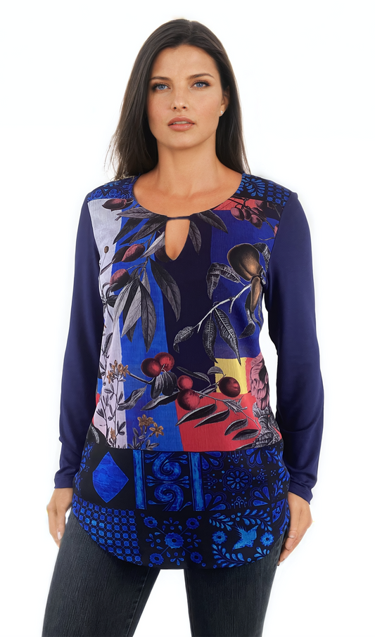 Дамска  туника - тениска с дълъг ръкав обло деколте - Decade.shop