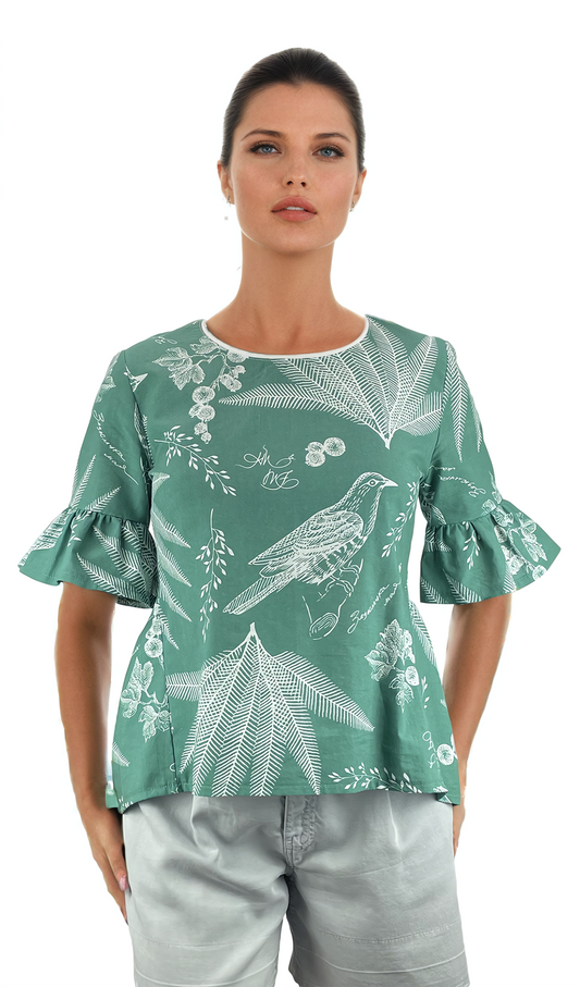 Дамска блуза 3/4 ръкав обло деколте - Decade.shop