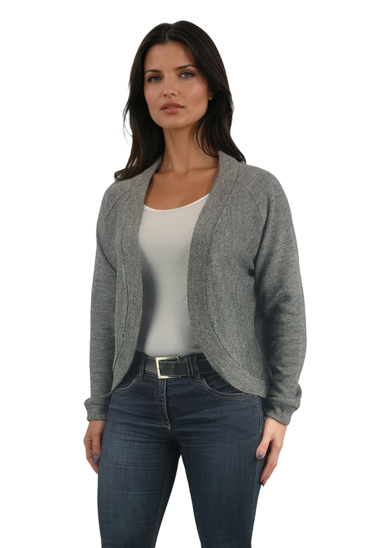 Дамска  жилетка  с дълъг ръкав без копчета - Decade.shop