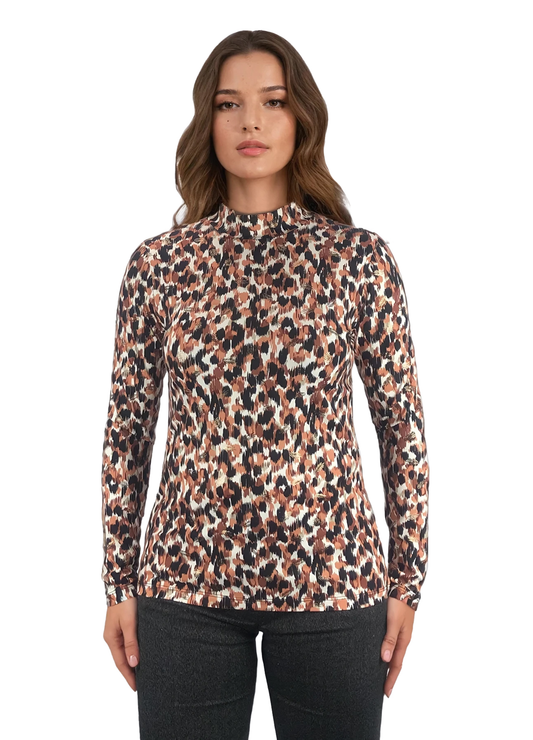 Дамска  блуза - тениска с дълъг ръкав  полу-поло - Decade.shop